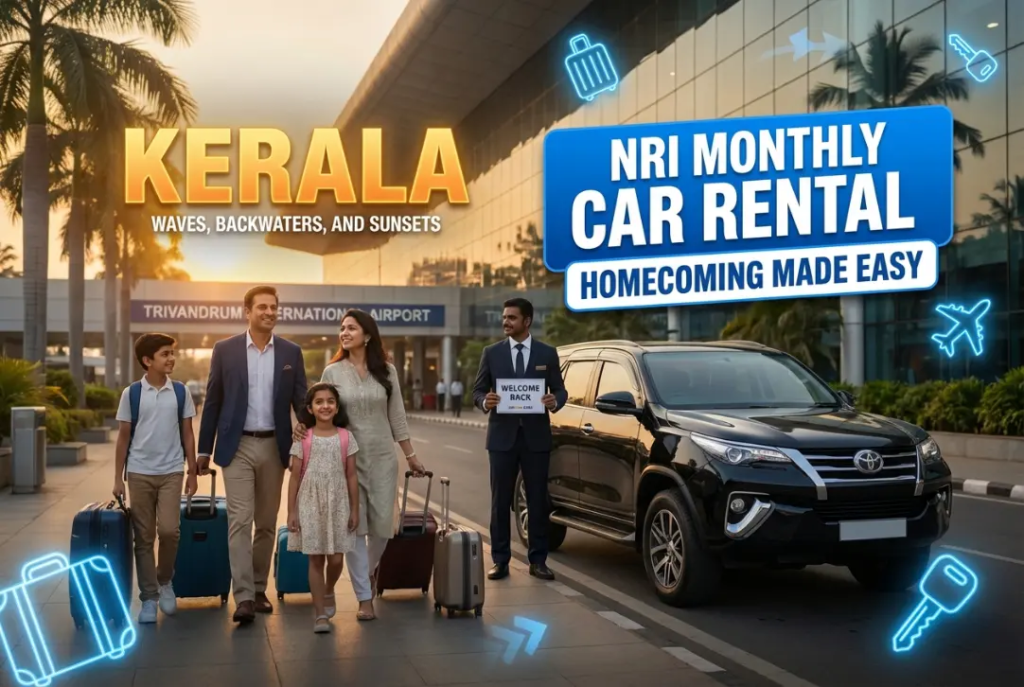 Monthly car rental service in Trivandrum Kerala by Arrow Cabs for NRIs and professionals staying 30 to 90 days